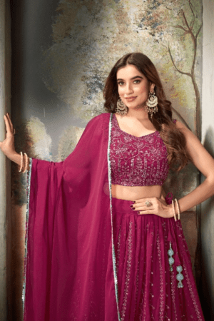 Gujarish  Bridal wear Lehenga Choli Set - Maroon, XXL