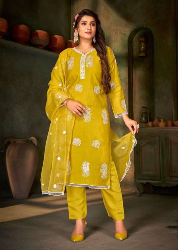 Three Piece Kurti Pant Dupatta set Peri Peri - Image 6