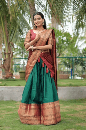 Narayan pet lehenga - Green