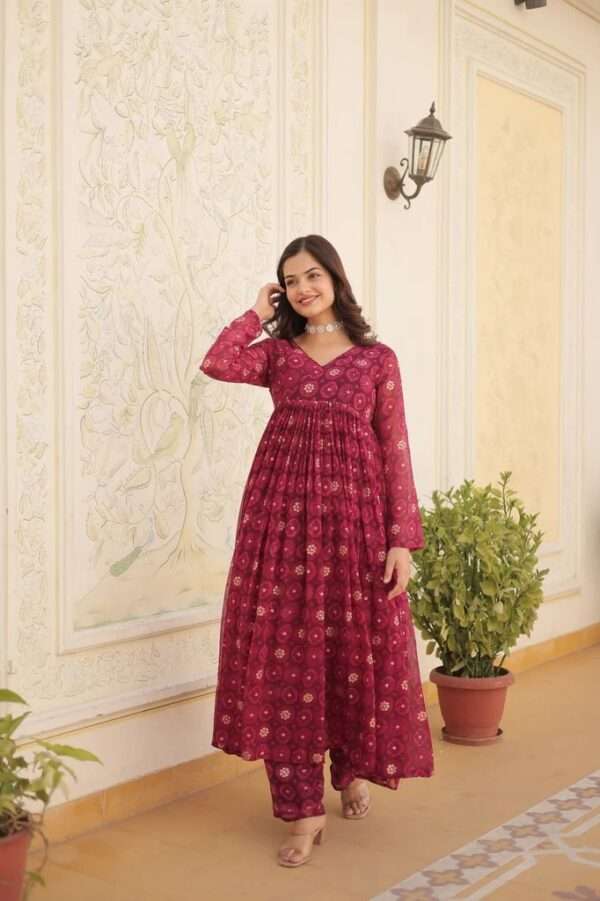 Heavy Silk Gown & Pant Set - Image 3