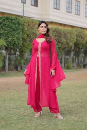 Heavy Georgette Kurti Pant and Dupatta Set