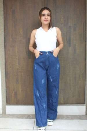Dark Blue Denim Bellbottom Jeans