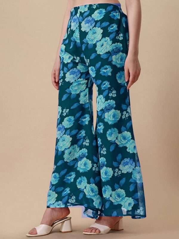 Floral Printed Heavy Georgette Kurta Sharara  set - Image 4